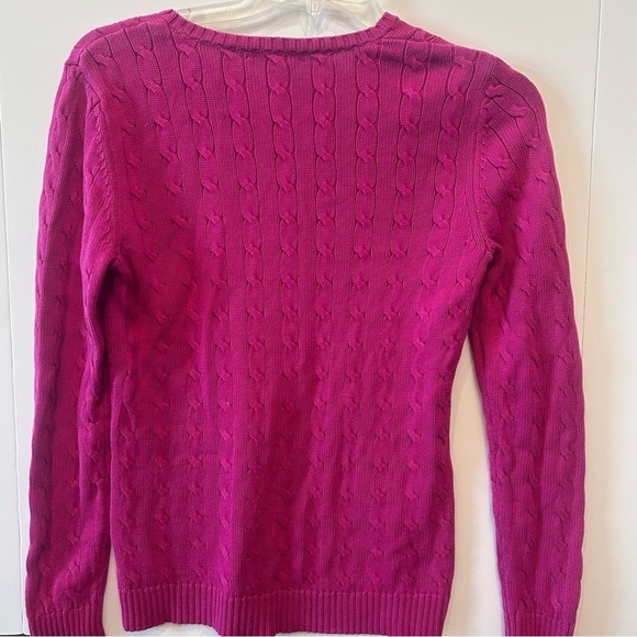 Lauren Ralph Lauren Cotton Pull Over Sweater Large Pink Womens - Picture 3 of 6
